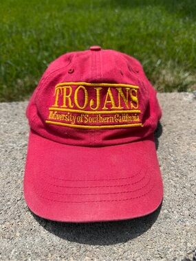 Vintage 90s USC Trojans Snapback Hat Cap The Game By Russell Athletic